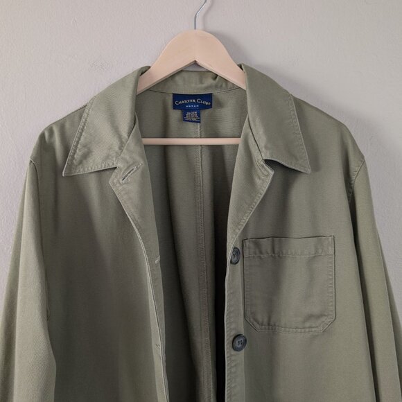 Women's Cotton Twill Chore Jacket in Olive Green - Size 14W - Workwear Jacket - Picture 3 of 15